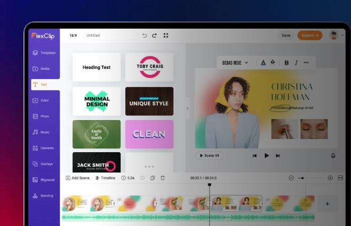 FlexClip افضل موقع انشاء فيديو اون لاين مجانا