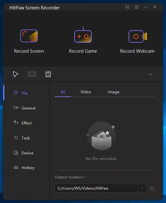 HitPaw Screen Recorder افضل برنامج تسجيل الشاشة فيديو 2 launch hitpaw screen recorder